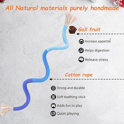 Cat Toys Chew Ropes, Silvervine Sticks Catnip Rope Toys with Refillable Natural Catnip for Cats Dental Care, Safe Teeth Cleaning Toy for Indoor Cat Kitty Kicker Toy Interactive Catnip Kitty Toys - color: 9PCS