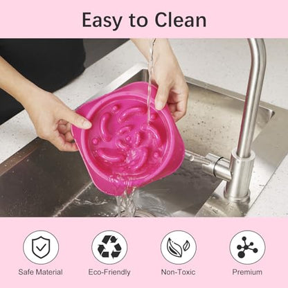 MateeyLife Slow Feeder Dog Bowls, Anti-Choking Puzzle Dog Food Bowls, Anti-Slip Interactive Feeding Slow Down Eating, Bloat Stop Maze Dishes for Medium Large Breeds Purple - color: J-Purple, size: Medium