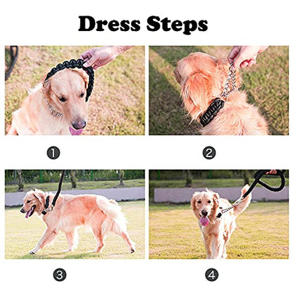 Love Dream Dog Collar and Leash Set, Heavy Duty Nylon Braided Rope Strong 4 FT Dog Leash and Martingale Training Collar for Small Medium Large Dogs Training and Walking (Blue & Purple) - color: Blue & Purple, size: Medium (Thick 1.5cm)