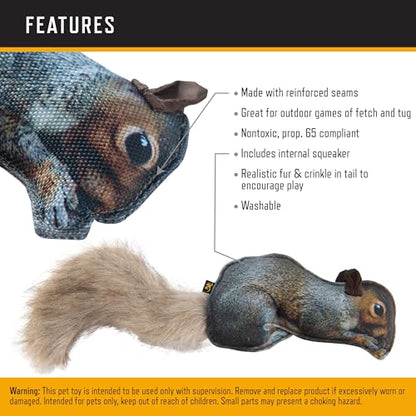 Browning Pet Training Tools, Durable Dog Toys for Tug and Fetch, Squirrel Fabric Squeaker, One Size - color: Squirrel Fabric Squeaker