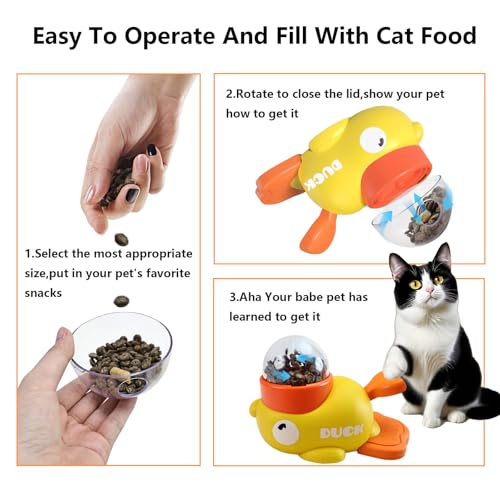 Duck Treat Dispenser for Dogs to Train Problem-Solving Skills,Dog Slow Feeder Puzzle Toy Prevents Bloating, Interactive Treat Dispensing Toy for Small Cats,Dogs,Other Pets