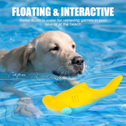 Dog Toy Floating Luminous, Squeaky Dog Toy, Glow in the Dark (Hammerhead Shark) - style: Hammerhead Shark