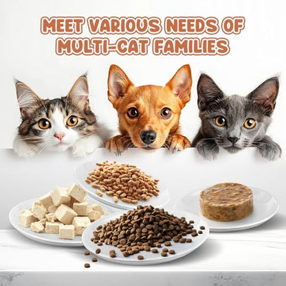 Andaliz 5.7 inch Ceramic Cat Food Bowl Set (6-Piece) - Shallow Dishes for Wet Food & Water, Whisker Fatigue Cat Plates, Kitten Saucers for Indoor Cats