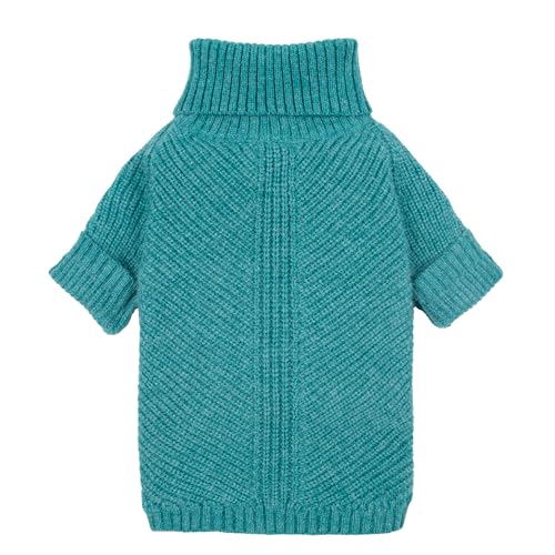 Fitwarm Turtleneck Dog Knitted Sweater, Thermal Winter Clothes for Small Dogs - Boy, Girl, Doggy Pullover Jumper, Pet Outfit, Teal Blue, XS - color: Steel Blue, size: X-Small