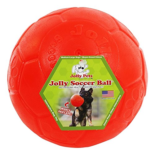 Jolly Pets Jolly Soccer Ball Dog Toy 8in,All Breed Sizes - color: Red, size: 8 Inch Diameter