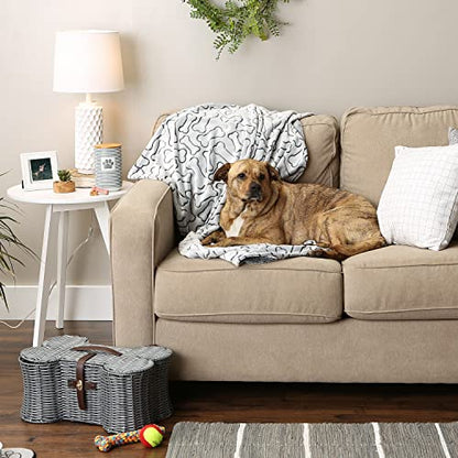 Bone Dry Embossed Bone Collection, Pet Blanket, 36x48, Black - color: Black