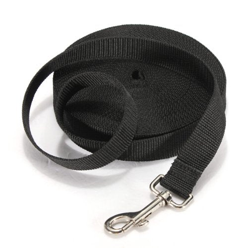 25FT/7.5M Long Leash Dog Obedience Recall Training Agility Lead for Training Play Camping or Backyard (Black)