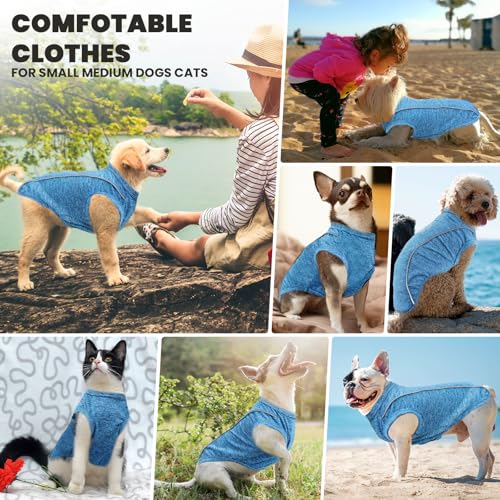 PETCARE Sun Protection Dog Shirts for Small Dogs Quick Dry Soft Stretchy Dog T-Shirts with Reflective Label Tank Top Sleeveless Vest Pet Clothes, Athletic Fabric, Navy, XS (Chest 13" Length 9.8") - color: Navy, size: XS ( Suggest 2-5 lbs)
