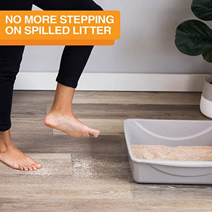 Neater Pets Jute Cat Litter Trapping Mat - Catches Spilled Litter Mess from Kitty Litter Box to Protect Floors, Soft on Cats Paws, Anti-Skid Backing, Easy to Clean, Beige, 24" x 36" - color: Beige