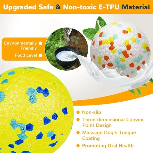 SparkDog Durable Dog Ball for Aggressive Chewers – Lightweight ETPU Ball, Floats, Compatible with Chuckit Launcher, Indoor & Outdoor Dog Training, Safe for Puppies (Green-2pk, 6cm/2.5in)