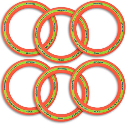 Liberty Imports 6 Pack: Flying Aero Discs Sports Outdoor Pro Flyer Rings - Plastic Toy Ultimate Glider Toss Game for Kids and Adults (11 inches)