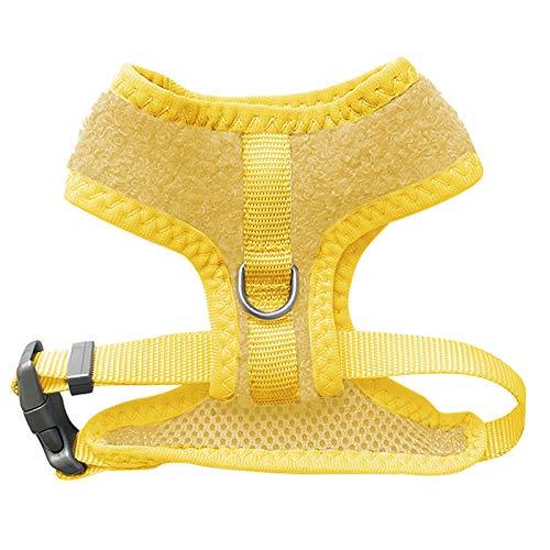 La La Pet® Cute Small Dog Harness with Velvet Leash Mesh Padded Vest Harness for Walking Small Medium Dogs and Cats (Yellow, S) - color: Yellow, size: S