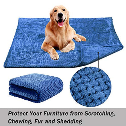 Dog Blanket,Soft Fuzzy Blankets for Puppy, Small,Medium,Large,X-Large Premium Fluffy Blankets Plush Fleece Throw Dog Bed, Couch, Sofa, Reversible Travel Warm Covers - color: Blue, size: L（40x47 inches）
