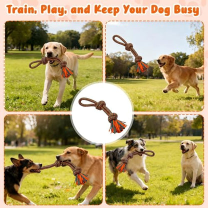 Interactive Dog Rope Toy for Large & Medium Dogs Durable Tug of War Toy for Training, Boredom Relief & Teeth Cleaning, Safe Ultra-Fiber Chew Toy for Daily Play (Small) - size: Medium