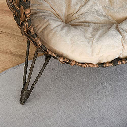 PawHut 20.5" Weaved Cat Bed, Elevated Hand-Woven Braided Banana Leaf Kitten House Condo with Cushion, Brown - color: Brown