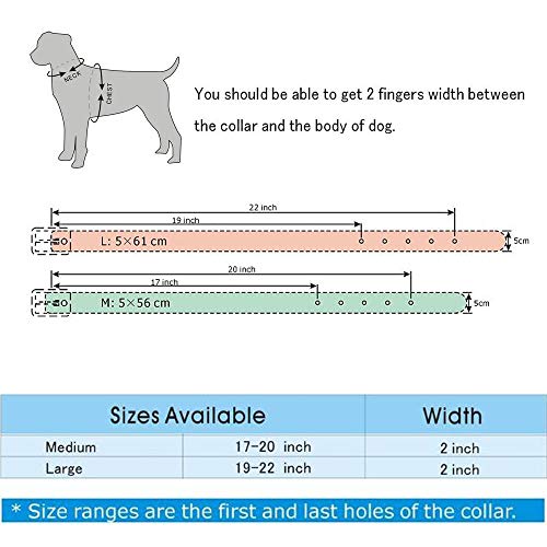 New Unisex Studded Leather Dog Collars Medium Large Dog Necklace for Pitbull Doberman Sizes M L(Brown,L) - color: Brown, size: L
