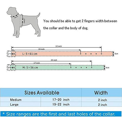 New Unisex Studded Leather Dog Collars Medium Large Dog Necklace for Pitbull Doberman Sizes M L(Red,L) - color: Red, size: L