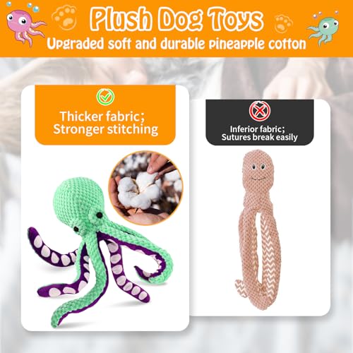 Fuufome Large Squeaky Dog Toys- Plush Dog Toys with Soft Fabric for Small, Medium, and Large Dogs Daily Companionship, Training Reward Gift - color: Green