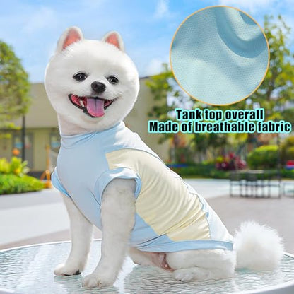 Dog Cooling Vest,Sunblock Dogs Shirts Quick Dry Lightweight and Breathable Dog T-Shirts with D-Ring Sleeveless Pet Clothes for Small Medium Large (Blue, Medium) - color: Blue, size: Medium