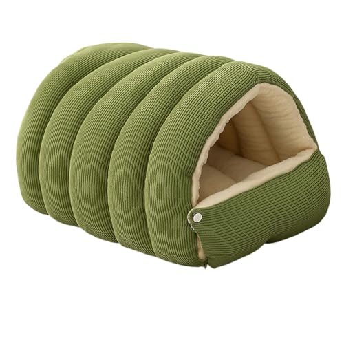 Washable Enclosed Cats House with Removable Cover Soft Plush Bed for Stress Relief Antislip Base Indoor Pet Furniture Washable Enclosed Cats Bed - color: Light Green, size: L