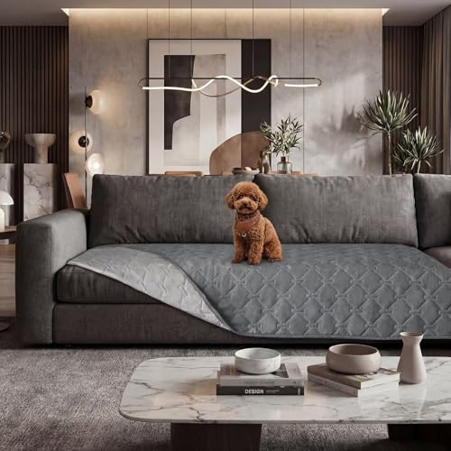 Large Waterproof Dog Bed Cover & Furniture Protector - Reversible, Non-Slip Pet Blanket for Bed, Sofa, Couch - Machine Washable - 30x30 Inches, Light Grey - color: Light Gray