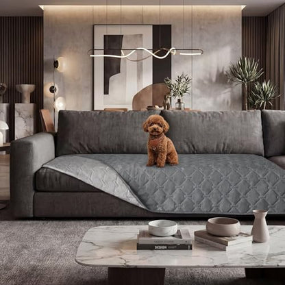 Large Waterproof Dog Bed Cover & Furniture Protector - Reversible, Non-Slip Pet Blanket for Bed, Sofa, Couch - Machine Washable - 30x30 Inches, Light Grey - color: Light Gray
