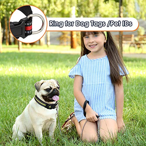 Weewooday 3 Pieces Reflective Dog Collar Nylon Adjustable Quick Release Pet Collars for Dogs(Small) - size: Small