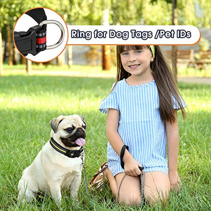 Weewooday 3 Pieces Reflective Dog Collar Nylon Adjustable Quick Release Pet Collars for Dogs(Small) - size: Small