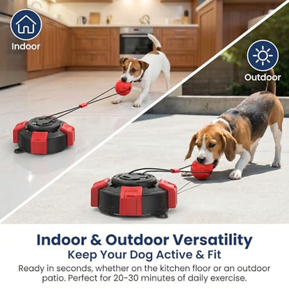 Interactive Dog Toys Tug of War for Small Medium Dogs, Rotating Lock Suction Cup Dog Toy to Keep Them Busy, Steel-Core Rope Puppy Teething Toy for Boredom, Durable Chew Toy for Tile Wood Floor