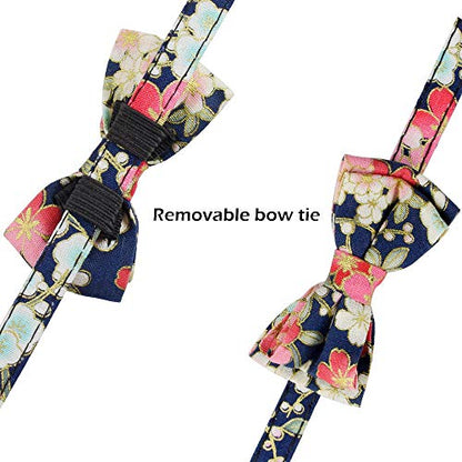 Bowtie Cat Collars Breakaway with Bell, Adjustable Cute Kitty Collars Safety Buckle Kitten Collar for Cat Puppy 7.5-11in (20) - color: 20
