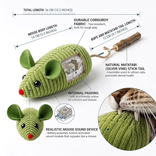3Pcs Cat Toys Squeak Mice Catnip Toys for Indoor Cat Dental Chirping Mouse Plush Kitten Stuffed Toy Cleaning Teeth Matatabi Bite Interactive Cat Gifts Kitty Toy - size: 3Chirping-Mice