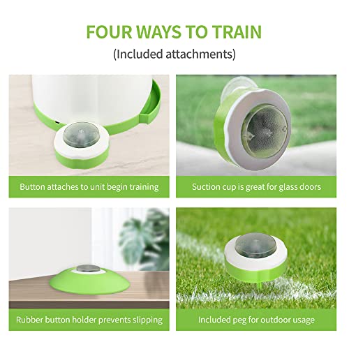 PETGEEK Automatic Dog Treat Dispenser with Button - Puzzle Memory Training Feeder, Pet Geek Button Treat Food Dispensing Toys Interactive, Iq Training Dog Feeder (Green) - color: Green 2