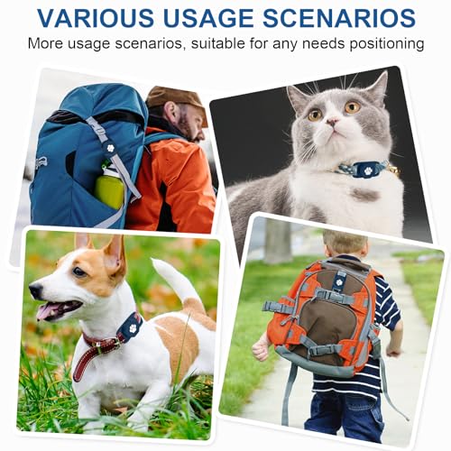 Smart Pet Tracker for Collar - Dog Trackers Pet Location Tracker with Holder, No Monthly Fee, Anti-Lost Tracking Device for Pets, Luggage, Bag Straps, Compatible with Google Android Only(Not for iOS) - color: Blue