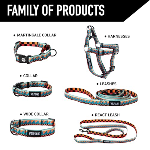 Wolfgang Heavy Duty Martingale Dog Collar with Quick Release Nylon Buckle for Walking & Training, BuenaOnda Print, Medium - color: BuenaOnda Print, size: Medium (1 Inch x 14-18 Inch)