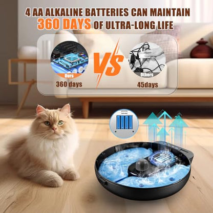 Automatic Wet Food Cat Feeder, Auto Refrigerated Wet Foods Feeder for Cats Dogs 4 Meal Timed Fresh Foods Dispenser with 2 Ice Packs Small Pet Feeders for Kitty Puppy Automatic Cat Dog Food Bowl Black - color: Black