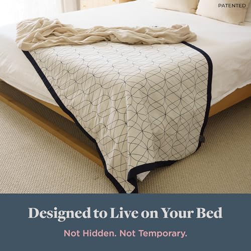 Waterproof Dog Blanket for Bed – 45x60 Inch Throw Size – Pet Hair Resistant Blanket for Small to Large Dogs – Washable, Leakproof, Reversible Bedspread for Bed Protection – Blue/White - size: 45"x 60"