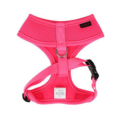 Puppia Soft Harness A - XS Over-the-Head Soft Mesh Harness Neon Pink - color: PINK, size: X-Small