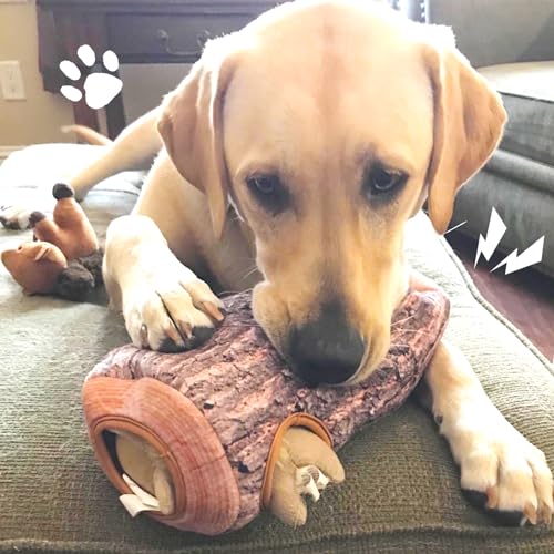 Squirrel Hide and Seek Dog Toy, Squeaky Interactive Dog Toys for Boredom, Plush Dogs Toys to Keep Them Busy, Relive Anxiety, Attract Attention, Puzzle Toy for Smal and Medium Dogs - style: Squirrel