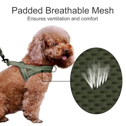 Plutus Pet No Pull Dog Harness with Breathable Mesh Padded, Adjustable Reflective Escape Proof Dog Harness, Quick Fit Dog Vest Harness for Small Medium Large Dogs(XXS, Ranger Green) - color: Ranger Green, size: XXS: chest 11.8"-15"