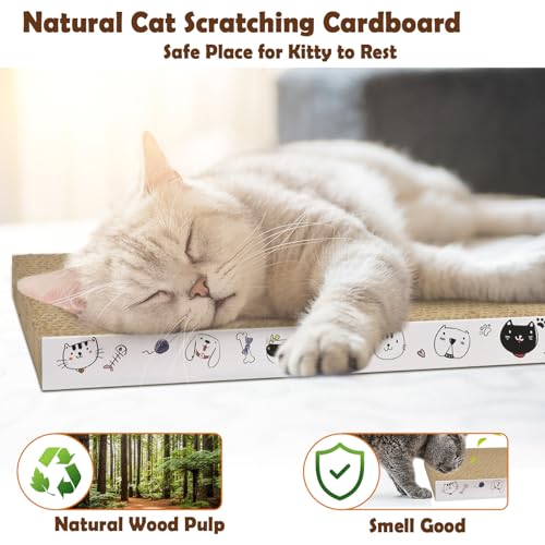 3 Pack Cardboard Cat Scratcher Refill Cat Scratch Pad Durable Cat Scratchers for Indoor Cats Kitten 16.5 x 8 x1 Inch Reversible Cat Scratching Board to Protect The Furniture (Lovely Pets) - color: Ctue Pets