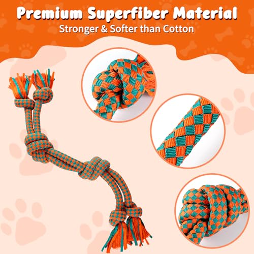 Interactive Dog Rope Toy for Large & Medium Dogs – Durable Tug of War Toy for Training, Boredom Relief & Teeth Cleaning, Safe Ultra-Fiber Chew Toy for Daily Play (Large) - size: Large