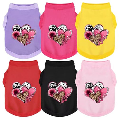 Discover Cozy Cotton Canine Wear: Soft, Lightweight, and Breathable Dog Shirt Vest with Eye-Catching Graphics (Hearts and Love), Keeping Your Furry Friend Comfy! Black M - color: Black, size: M-(8~11lb) | Back(~13.8")
