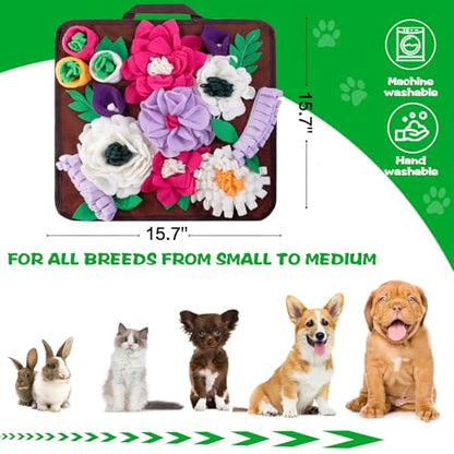 Snuffle Mat for Dogs,Dog Feeding Mat Sniff Mat Interactive Dog Puzzle Mat for Training and Stress Relief Encourages Natural Foraging Skills (Coffee) - color: coffee