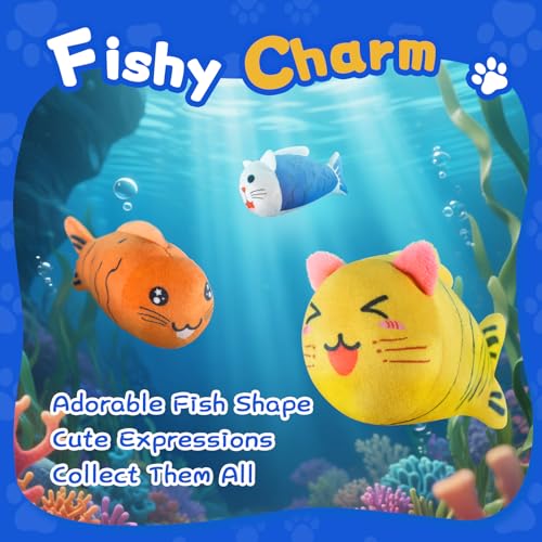 lilfrd Squeaky Dog Toys for Small Dogs & Puppy – 3 Pack Fish Crinkle Squeak Pet Toys for Interactive Play, Boredom Relief & Teeth Cleaning - style: Fish