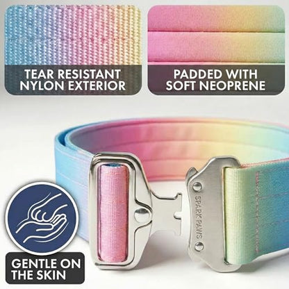 Spark Paws Tactical Dog Collar - Heavy Duty, Premium Quality, Thick and Durable for Large and Medium Dogs - Pastel Icing - XS - 1" - color: Pastel Icing, size: XS: 14"-19" [1" wide]
