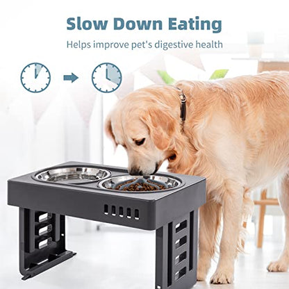Jaoul Slow Feeder Dog Bowls Insert, Puzzle Slow Feeder Insert with 51 Octopus Suction Cups for Medium Large Size Dog Food Bowl Over 6.5" Wide (Grey) - color: Grey, size: Large(5.5 inch)