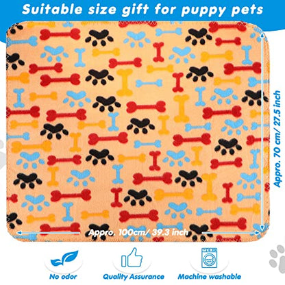 Chumia 28 Pieces Puppy Blanket Bulk Small Fleece Pet Blanket for Puppy Dogs Kitten Cats Pets Soft Warm Paw Print Sleep Mat Bed Covers, 28 Styles(27.5 x 39.3 Inch) - size: 27.5 x 39.3 Inch
