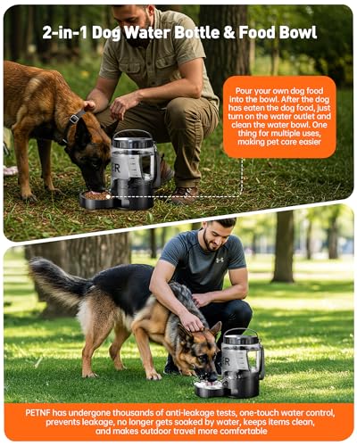 Portable Dog Water Bottle Bowl - 95 oz Travel Water Bowl Dispenser for Dogs Leak Proof, Suitable for Large Pet Drinking, A Must Have for Outdoor, Camping, Walking, Beach, Hunting, and Other Scenes