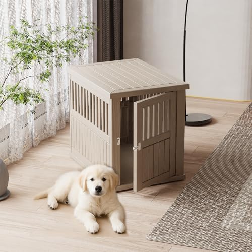 Dog Crate Furniture for Small Dogs Indoor Kennel with Lockable Gate, Easy to Clean - color: Grey, size: 0.1*0.1*0.1