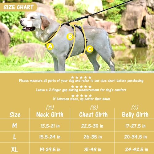 Escape Proof Dog Harness - No Pull Dog Harness with Handle, Soft Padded Reflective and Adjustable Full Body Pet Harness Vest for Medium Large Dogs Walking Hiking Training, Beige Medium - color: Beige, size: Medium